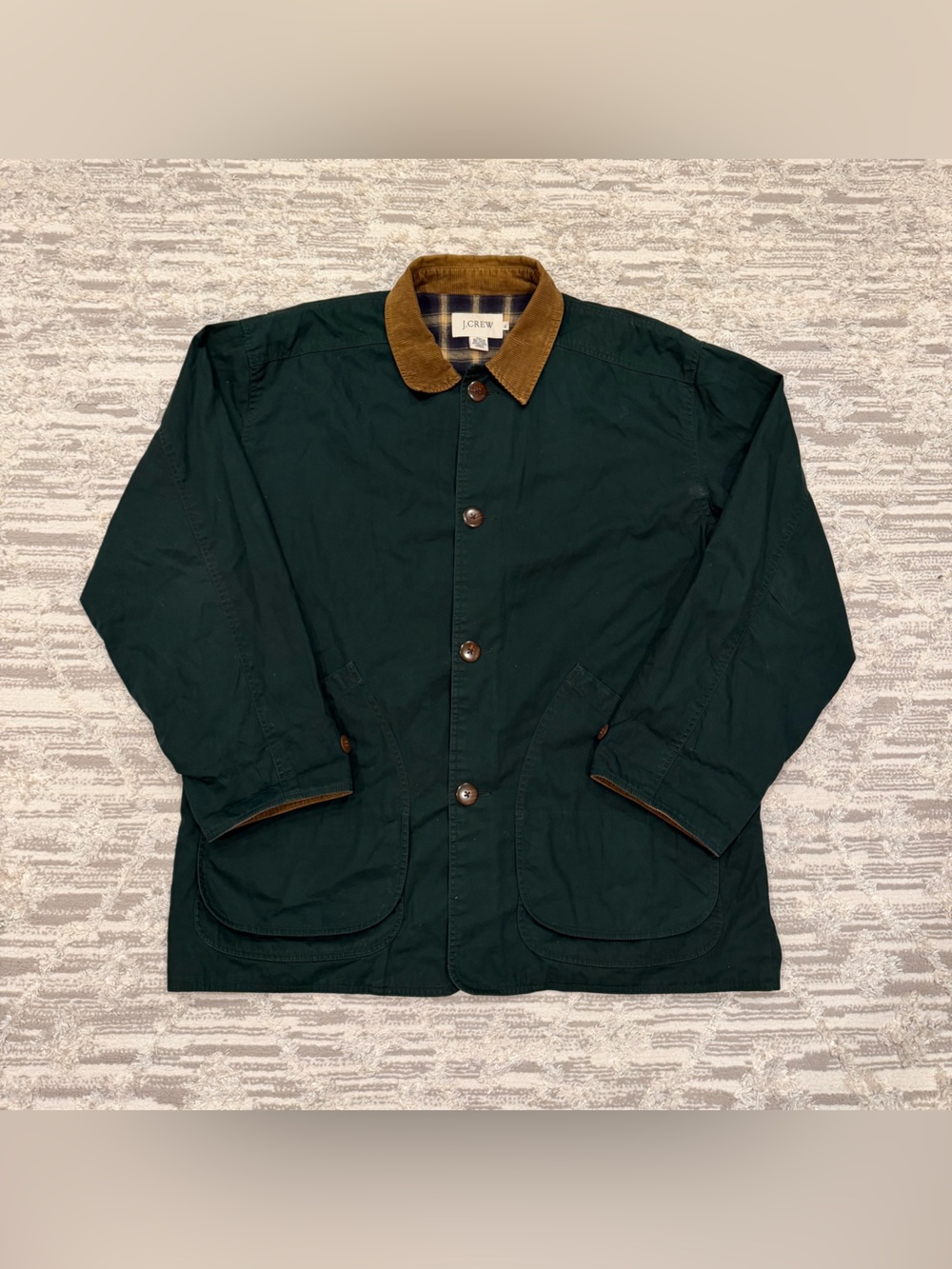 J. Crew Plaid Lined Barn Chore Jacket Men’s XL Field Corduroy Button Hunt Rare
